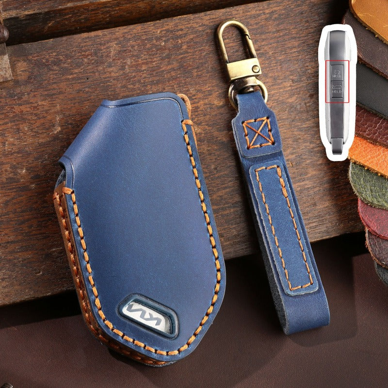 KIA Handmade Genuine Leather Key Case(KA230) - Key-6 / Blue