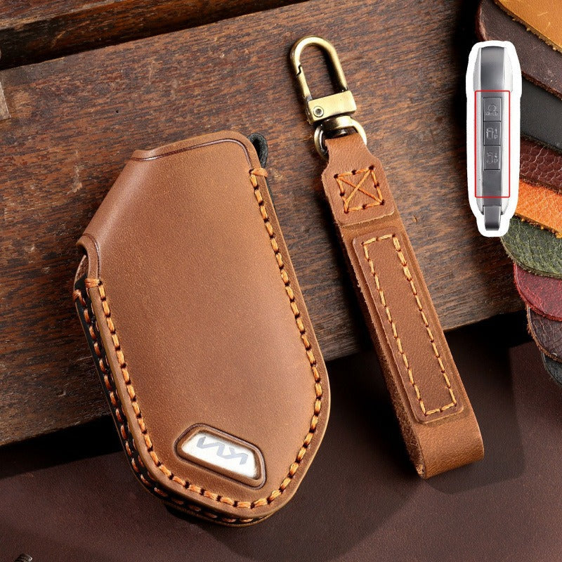 KIA Handmade Genuine Leather Key Case(KA230) - Key-7 / Brown