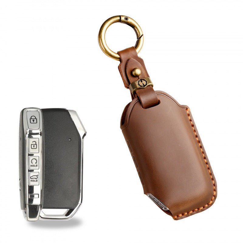 KIA K3 K5 KX5 KX3 Seltos Key Case（#KA222） - Brown