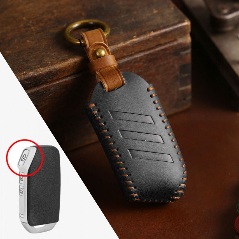Kia K5 K3 Sportage Leather Key Case(#KA208) - Type-A / Brown