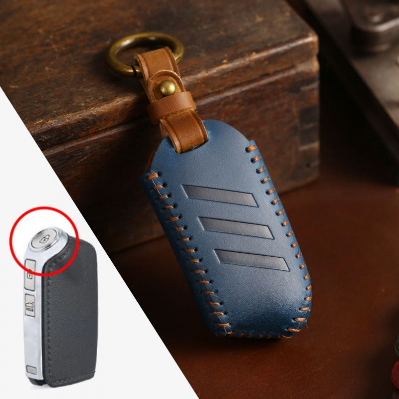 Kia K5 K3 Sportage Leather Key Case(#KA208) - Type-B / Blue