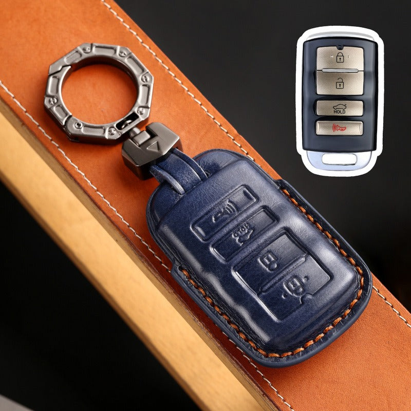 KIA K9 3D Molded Leather Key Case(#KA225) - Blue