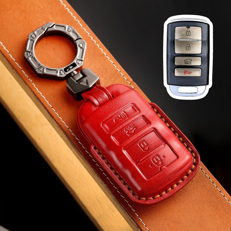 KIA K9 3D Molded Leather Key Case(#KA225) - Red