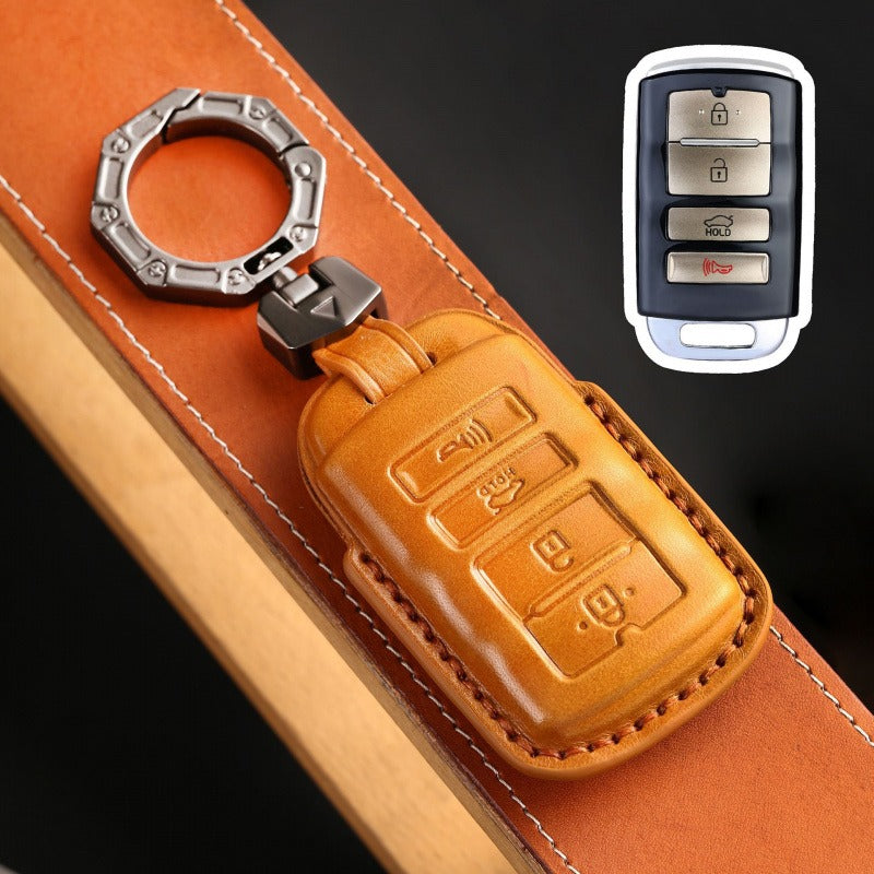 KIA K9 3D Molded Leather Key Case(#KA225) - Yellow