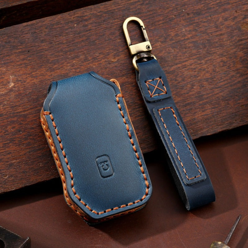 KIA Sorento / Seltos / K5 Handmade Leather Key Case(KA228) - Blue