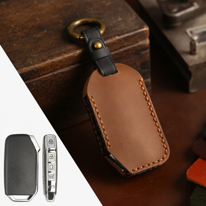 Kia Sportage Leather Key Case(#KA220) - Brown