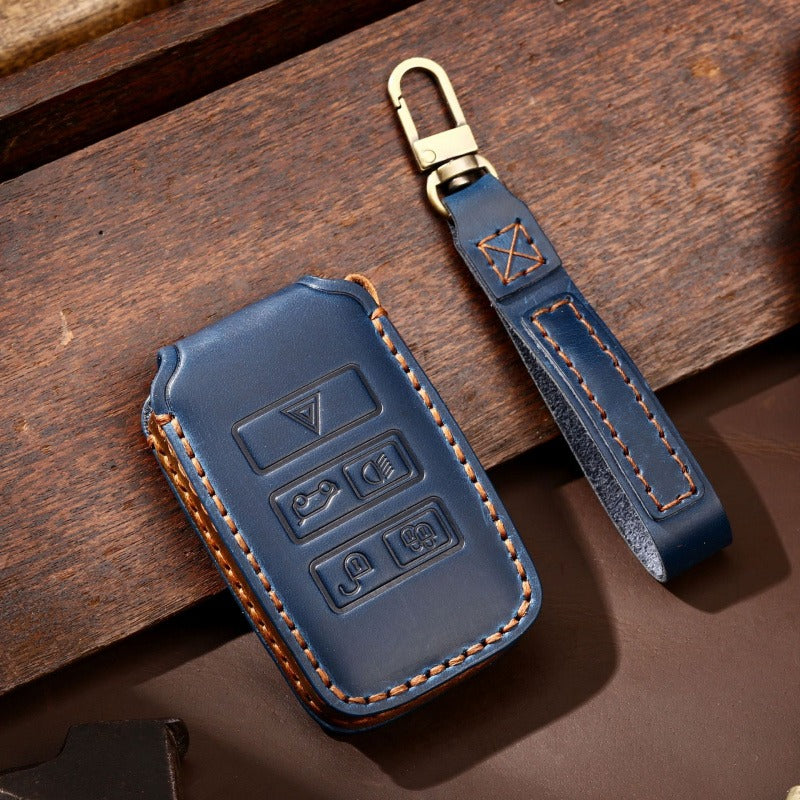 Land Rover Handmade Leather Key Case（#LR285） - Type-A / Blue