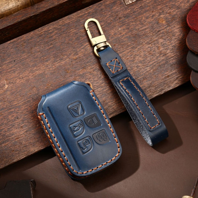 Land Rover Handmade Leather Key Case（#LR285） - Type-B / Blue