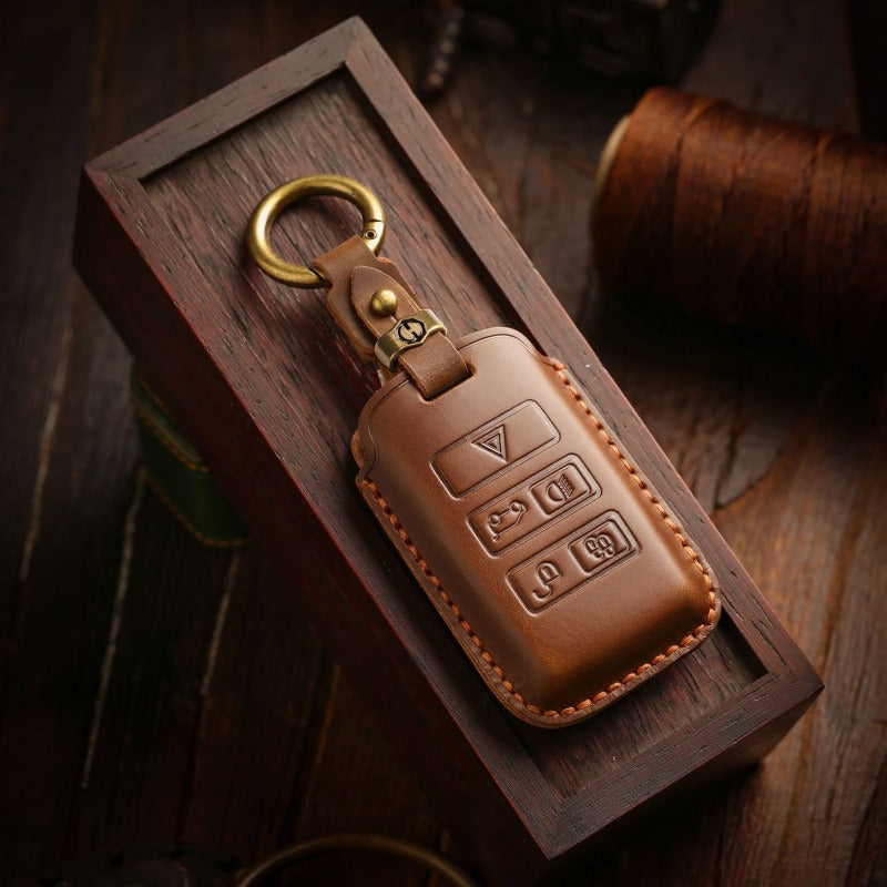 Land Rover Leather Key Case Range Rover Discovery (#LA28) - Brown