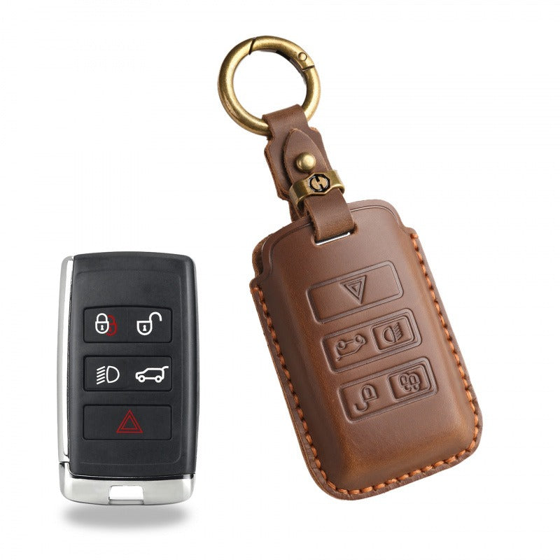 Land Rover Leather Key Case Range Rover Discovery (#LA28) - Brown