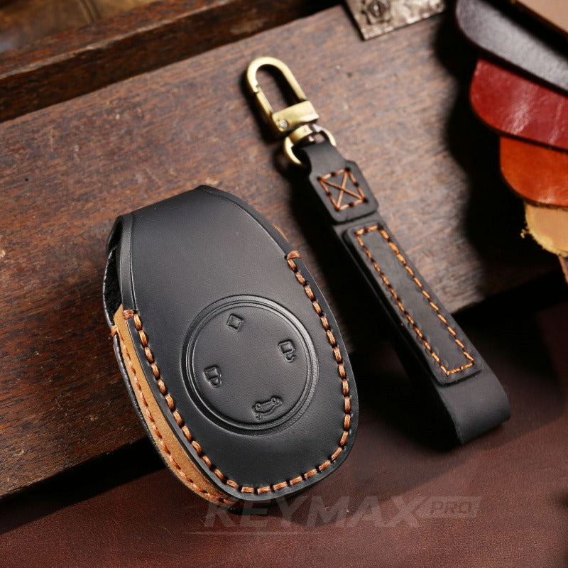 Leapmotor T03 S01 C11 Handmade Leather Key Case(#LE130) - Black