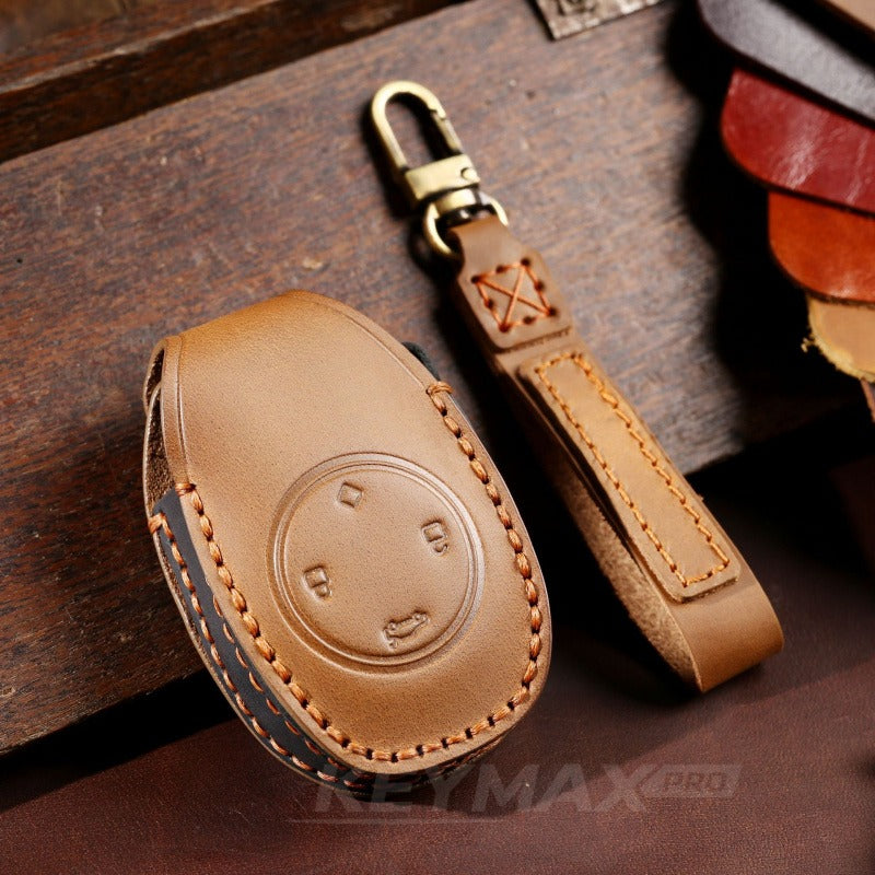 Leapmotor T03 S01 C11 Handmade Leather Key Case(#LE130) - Brown