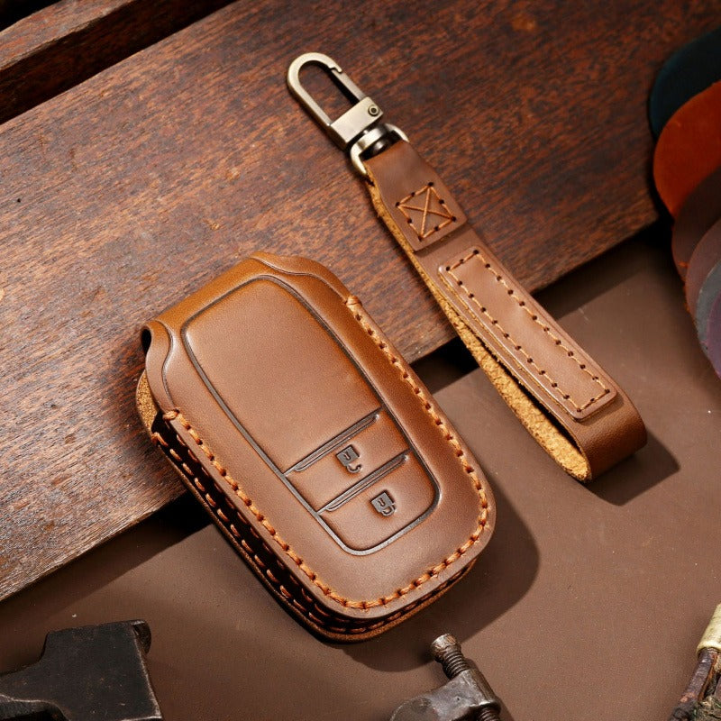 Leather Key Case for Toyota Sienna & Tundra (#TA04) - A-2-key / Brown