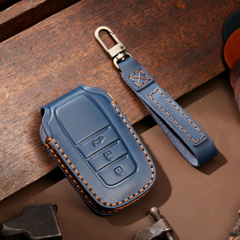 Leather Key Case for Toyota Sienna & Tundra (#TA04) - B-3-key / Blue