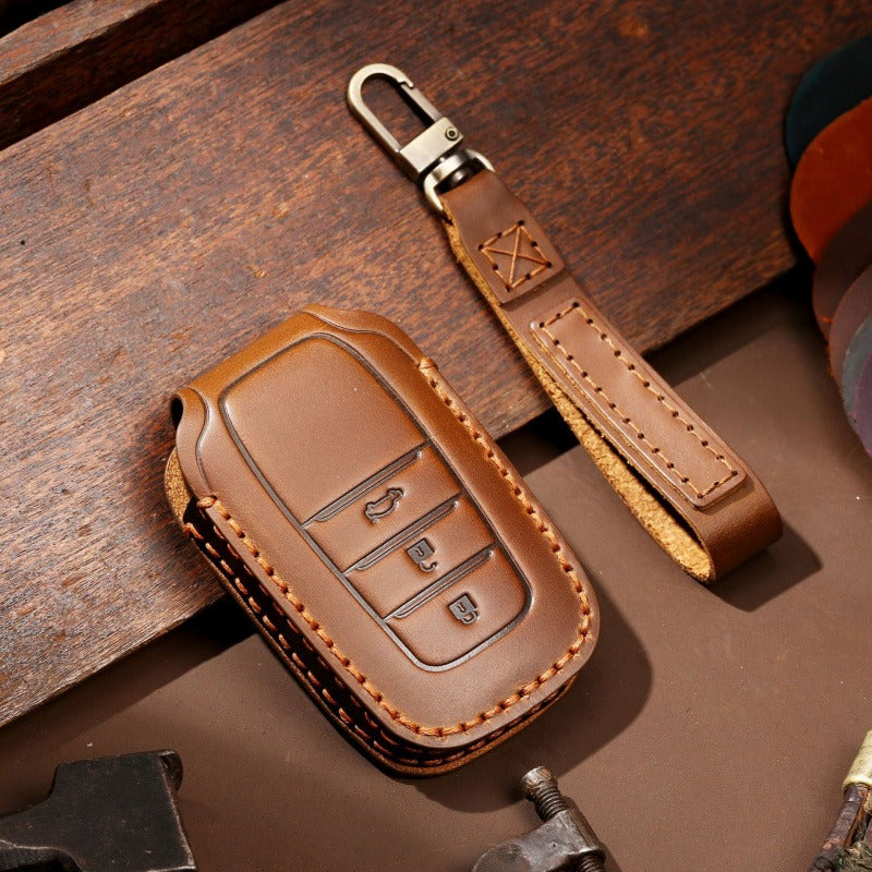 Leather Key Case for Toyota Sienna & Tundra (#TA04) - B-3-key / Brown