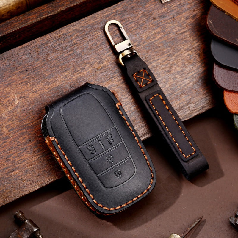 Leather Key Case for Toyota Sienna & Tundra (#TA04) - C-4-key / Black