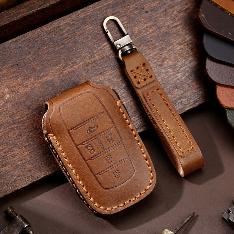 Leather Key Case for Toyota Sienna & Tundra (#TA04) - D-5-key / Brown