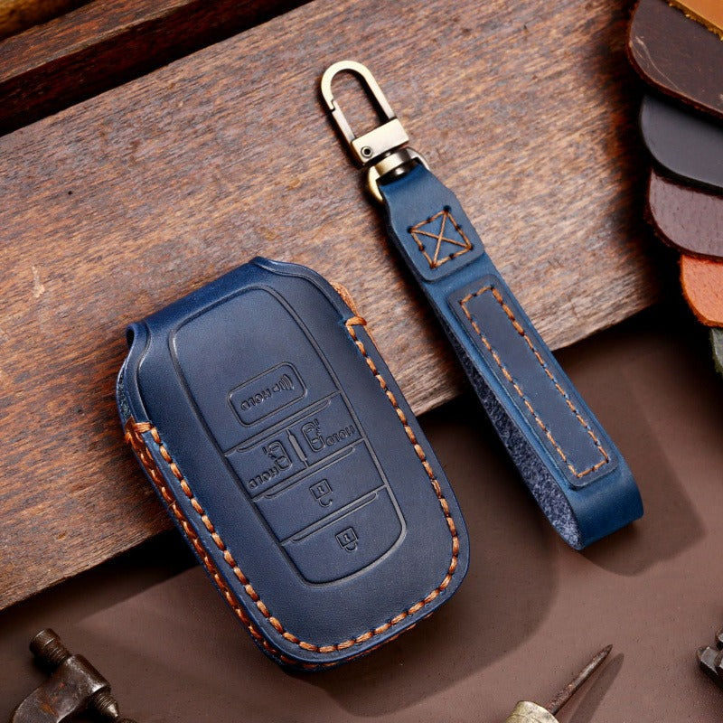 Leather Key Case for Toyota Sienna & Tundra (#TA04) - E-5-key / Black