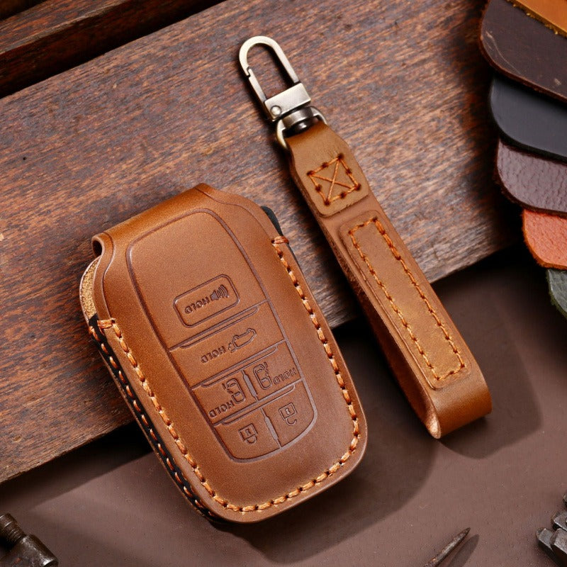 Leather Key Case for Toyota Sienna & Tundra (#TA04) - F-6-key / Brown