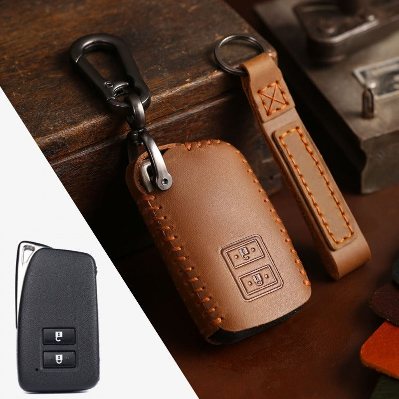 Lexus ES300h RX360 NX Crazy Horse Leather Key Case（#LE321） - Key-2 / Brown