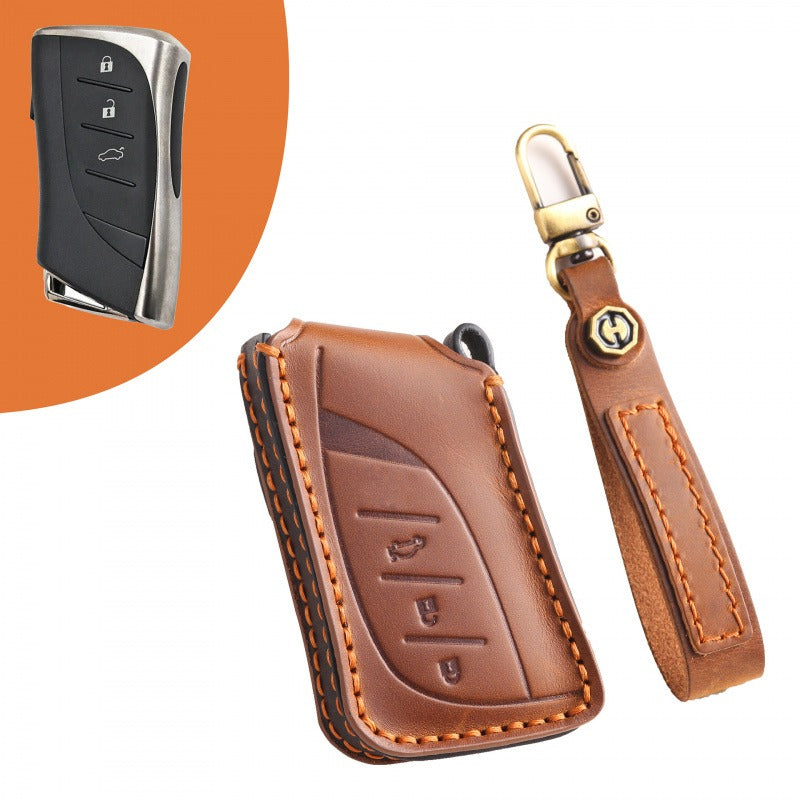Lexus LM350h LM500h Leather Key Case(#LE327) - Key-3 / Brown