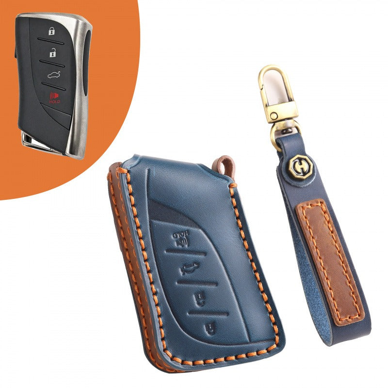 Lexus LM350h LM500h Leather Key Case(#LE327) - Key-4 / Blue