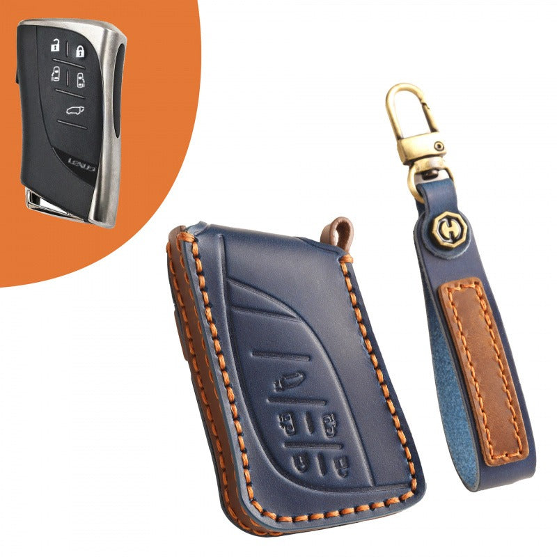 Lexus LM350h LM500h Leather Key Case(#LE327) - Key-5 / Blue