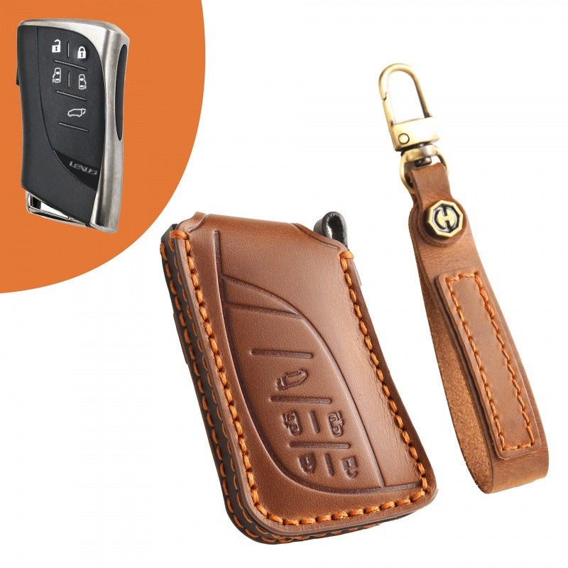 Lexus LM350h LM500h Leather Key Case(#LE327) - Key-5 / Brown