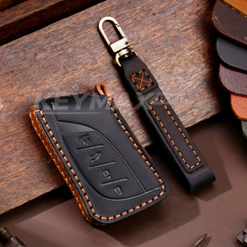LEXUS Premium Genuine Leather Key Case(#LS03) - Black / 4-key