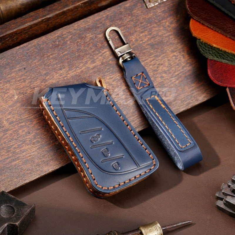 LEXUS Premium Genuine Leather Key Case(#LS03) - Blue / 3-key