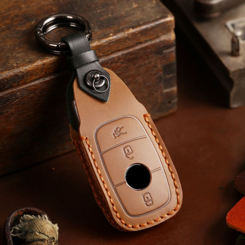 Mercedes-Benz Leather Key Case E-Class S-Class GLC(#MB31) - Brown