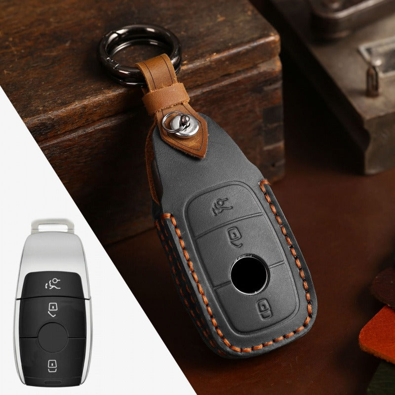 Mercedes-Benz Leather Key Case E-Class S-Class GLC(#MB31) - Black