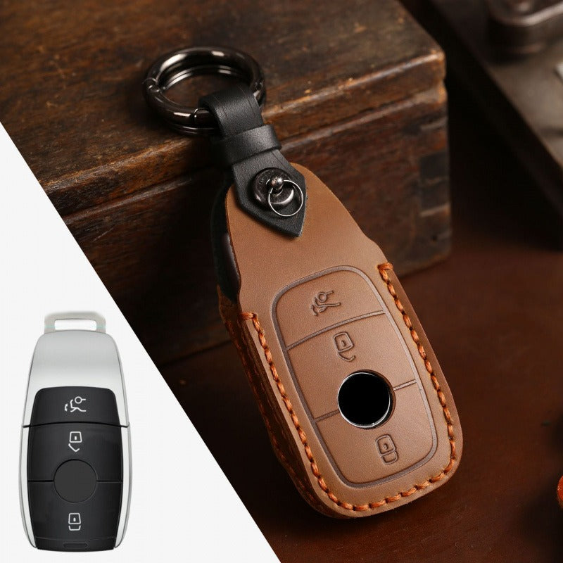 Mercedes-Benz Leather Key Case E-Class S-Class GLC(#MB31) - Brown