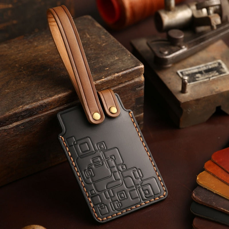 NFC Leather Card Key Case Buick Hongqi BYD Chery Card Holder(KEY01) - Black