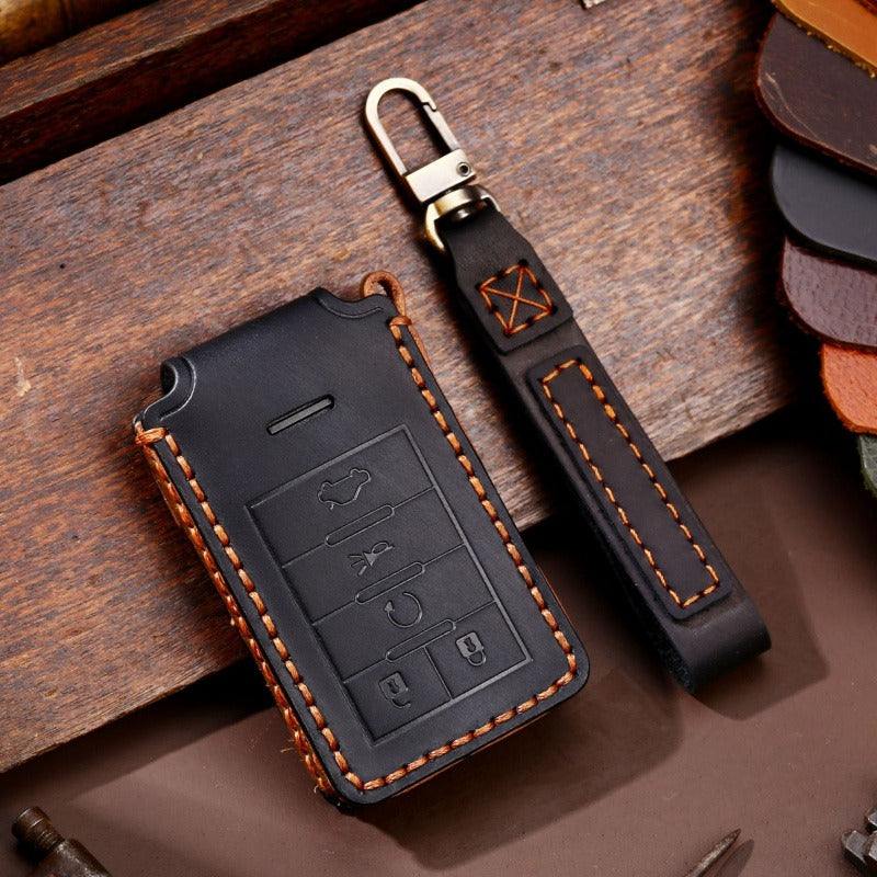 Old Cadillac Leather Key Case(#CA187) - Key-5 / Black