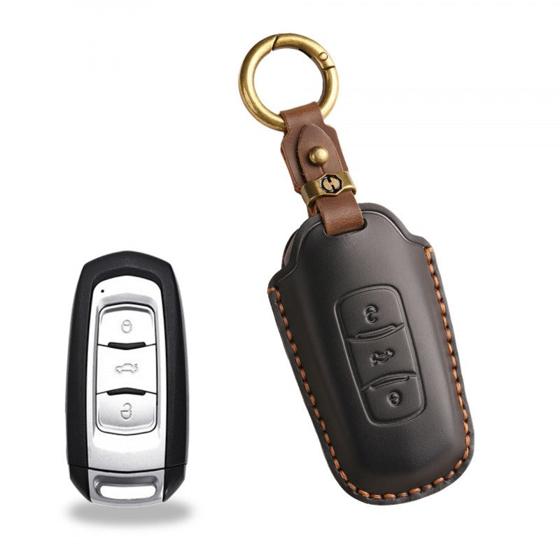 Old Geely Handmade Leather Key Case(#ge50) - Black