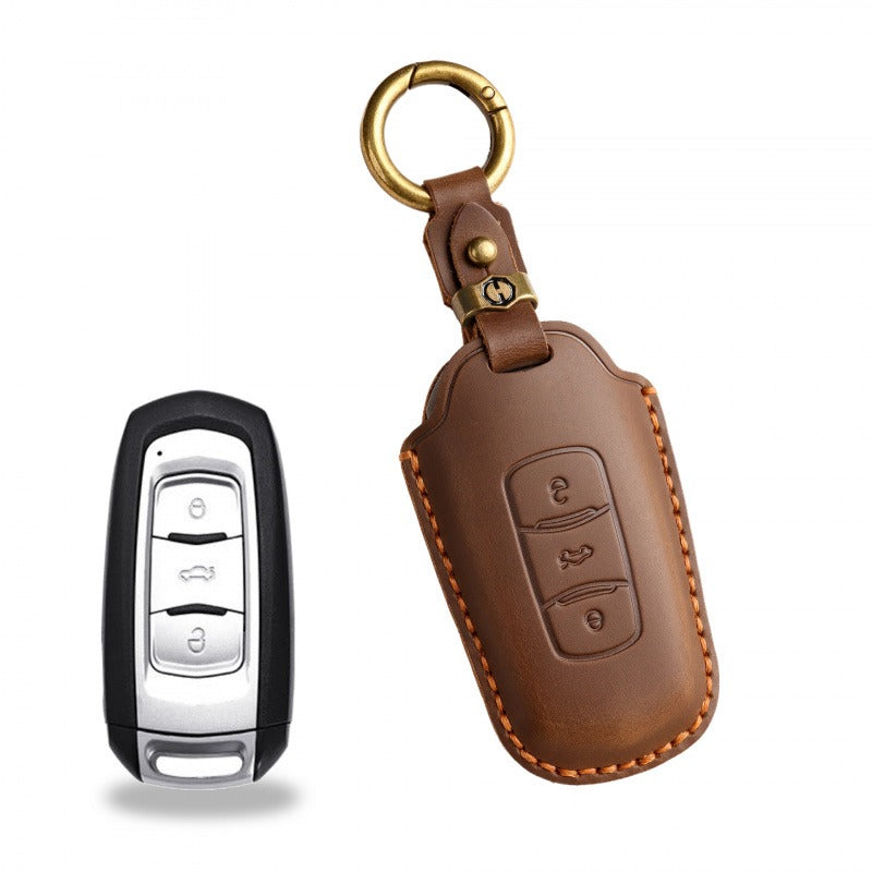 Old Geely Handmade Leather Key Case(#ge50) - Brown