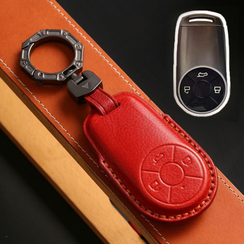 ORA Good Cat GT Ballet Cat Lightning Cat Leather Key Case（#GW70) - Red