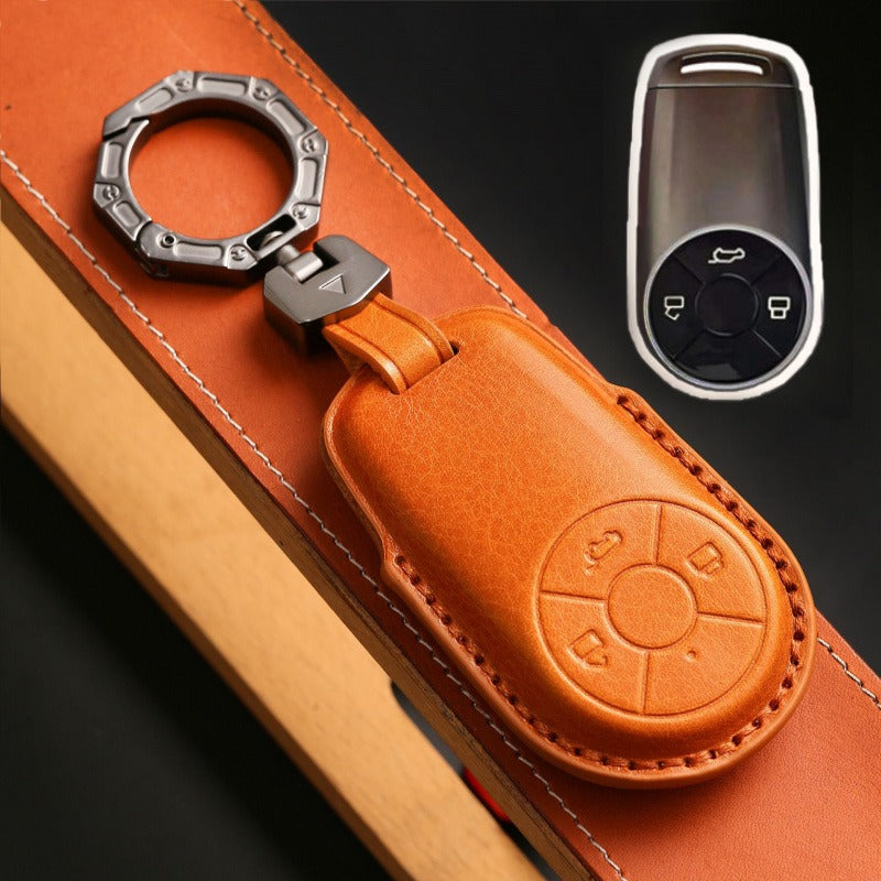 ORA Good Cat GT Ballet Cat Lightning Cat Leather Key Case（#GW70) - Yellow