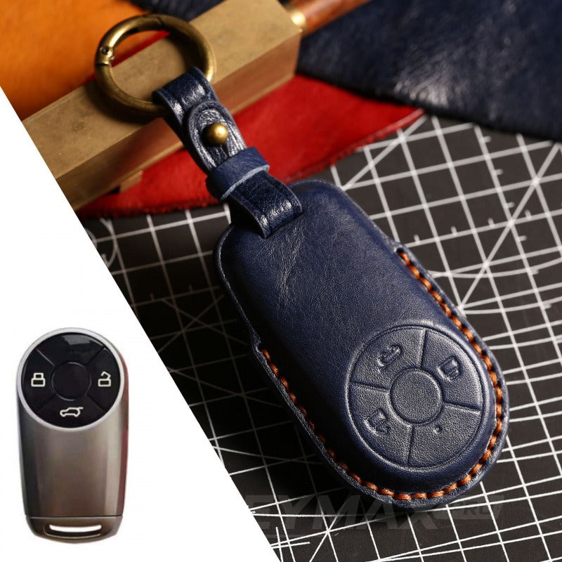 ORA Good Cat Leather Key Case(OR119) - Blue