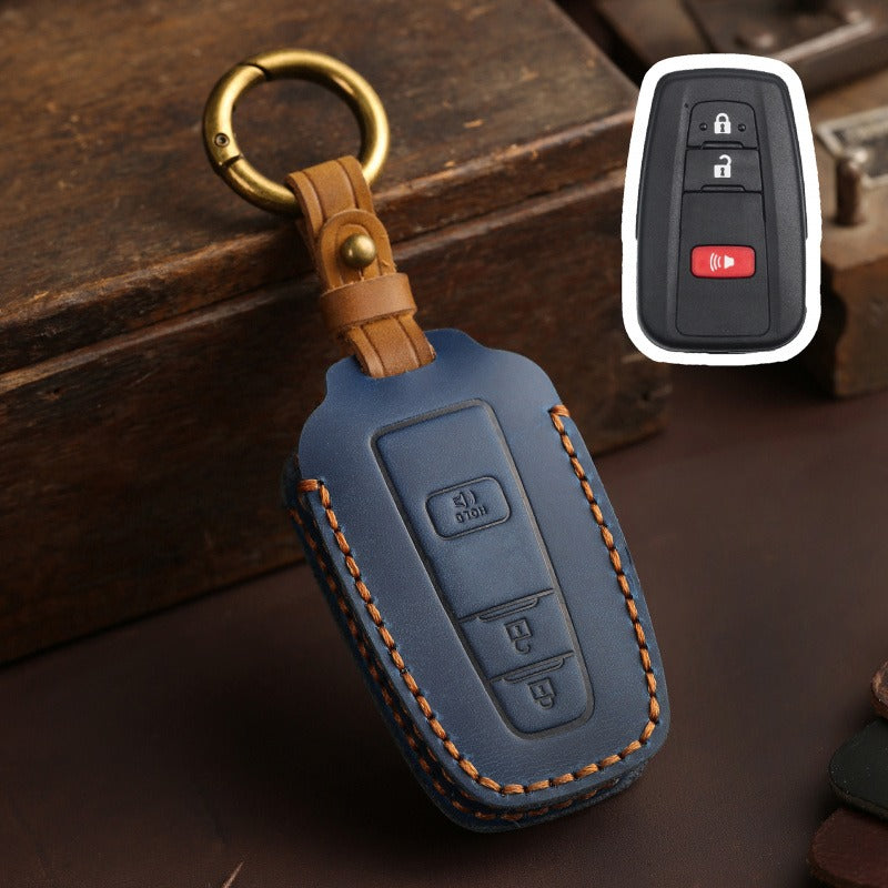 Toyota Camry Avalon Leather Key Case(#TA01) - (2 + 1)-key / Blue