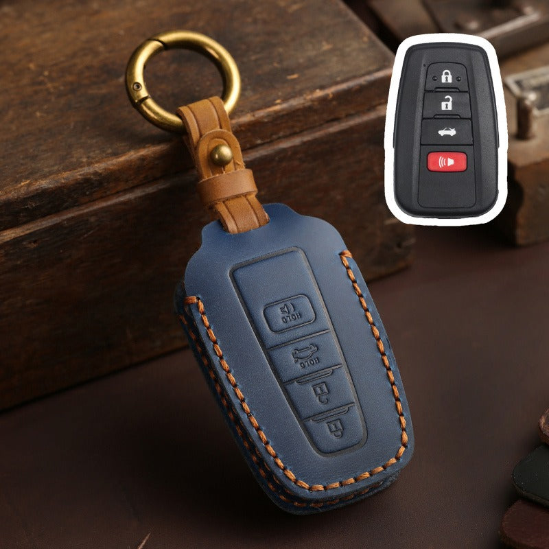Toyota Camry Avalon Leather Key Case(#TA01) - (3 + 1)-key / Blue