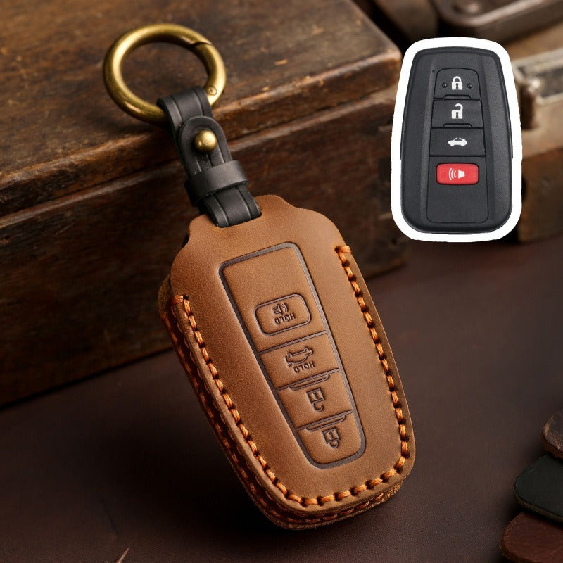 Toyota Camry Avalon Leather Key Case(#TA01) - (3 + 1)-key / Brown