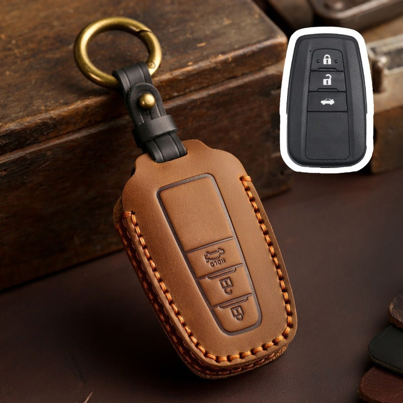 Toyota Camry Avalon Leather Key Case(#TA01) - 3-key / Brown