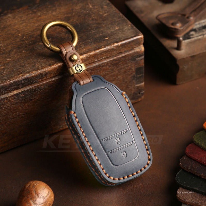 Toyota Leather Key Case for Corolla Camry Avalon RAV4 C-HR(#TA09) - 2-key / Blue