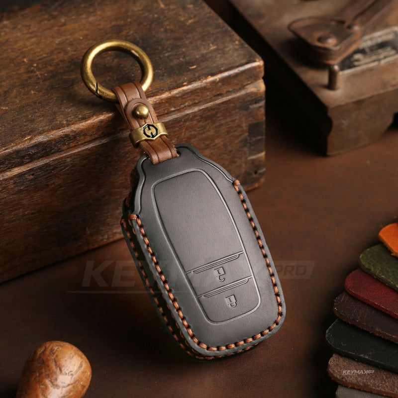 Toyota Leather Key Case for Corolla Camry Avalon RAV4 C-HR(#TA09) - 2-key / Black