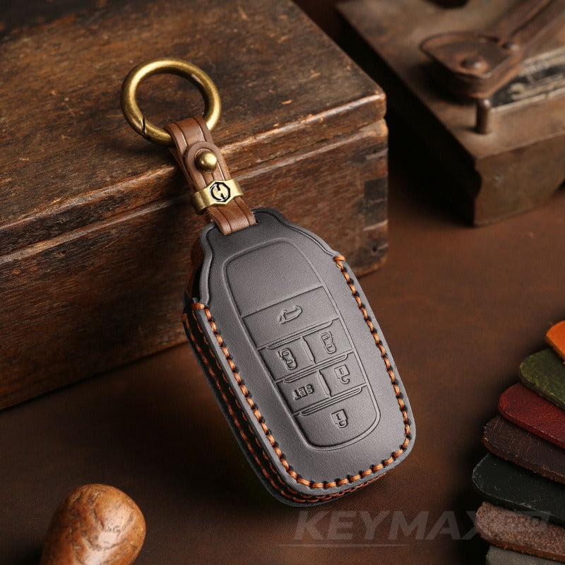 Toyota Sienna / Alphard Leather Key Case(#TO241) - Key-6 / Black