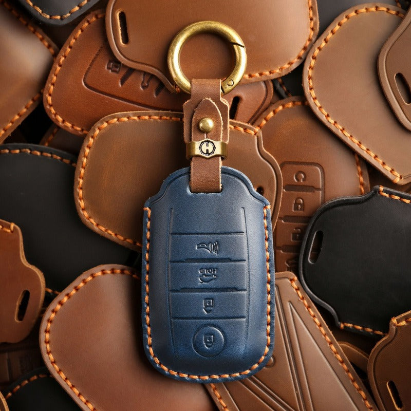 Vintage Kia Carnival MPV Handmade Leather Key Case(#KA227)