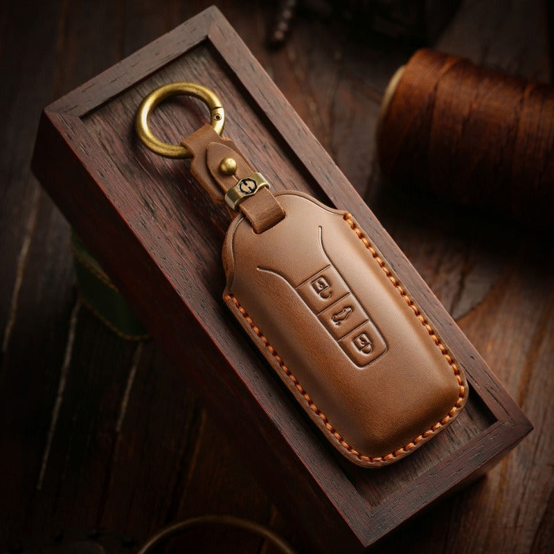 Volkswagen Touareg Leather Key Case(#VW33) - Brown