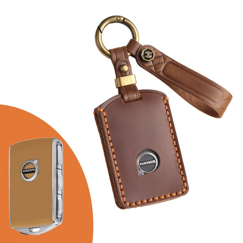 Volvo Crazy Horse Leather Key Case(#V145) - Blue